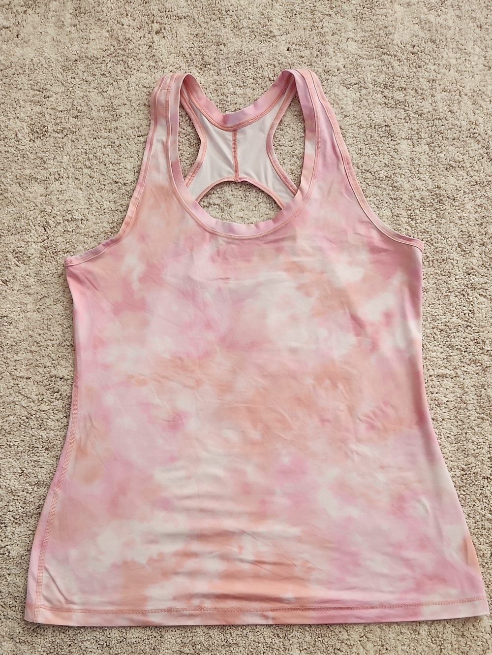 Athleta Women's Pink Tie-Dye Racerback Tank Top